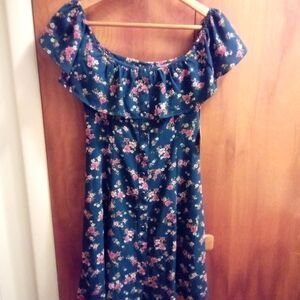Floral Off-Shoulder Kids Dress